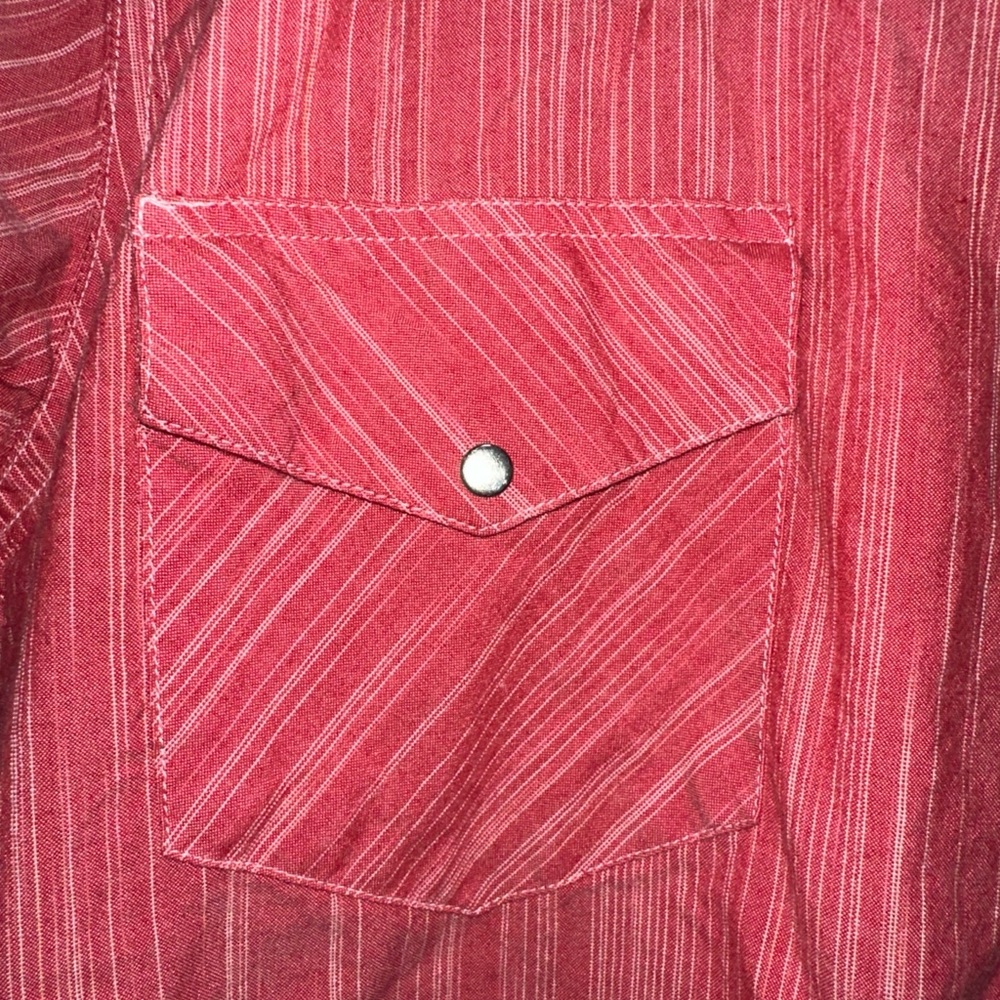 Southern Thread Western Shirt Mens XL Pink Stripe Pearl Snap Cowboy Rodeo - Picture 3 of 4